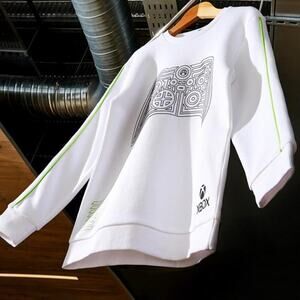 Primark Kid’s White XBOX Sweatshirt with Lime Green Trim 10-11